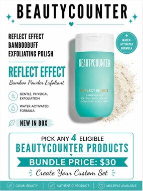 BEAUTYCOUNTER Reflect Effect BambooBuff Exfoliating Polish NIB Bundle 4/$30